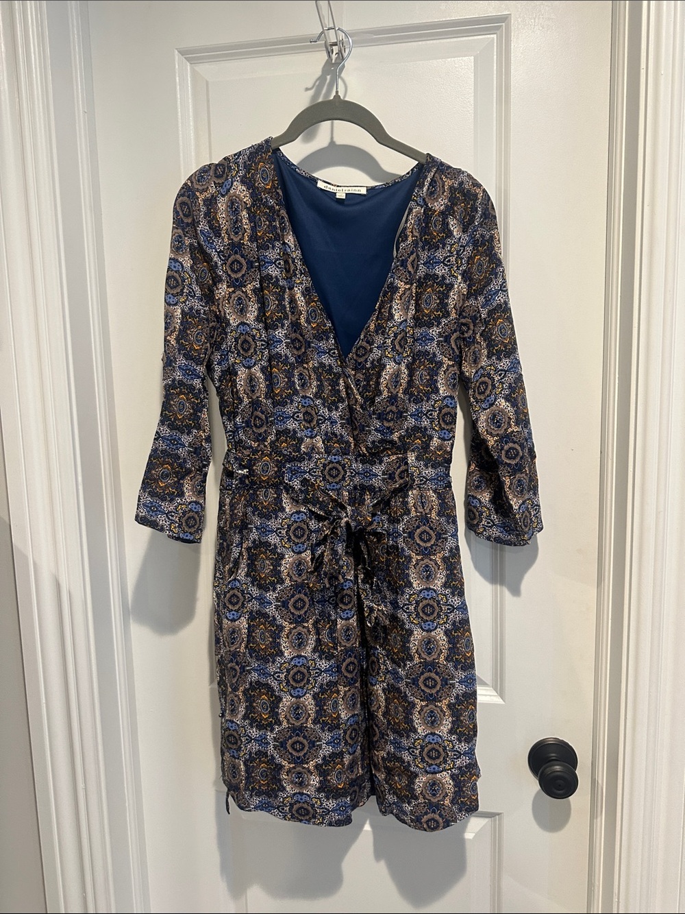 Daniel Rainn Wrap Dress with Tie Waist